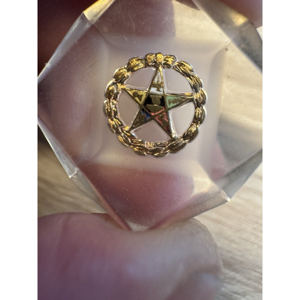 Vintage Masonic Order of Easter Star Transparent Pendant
